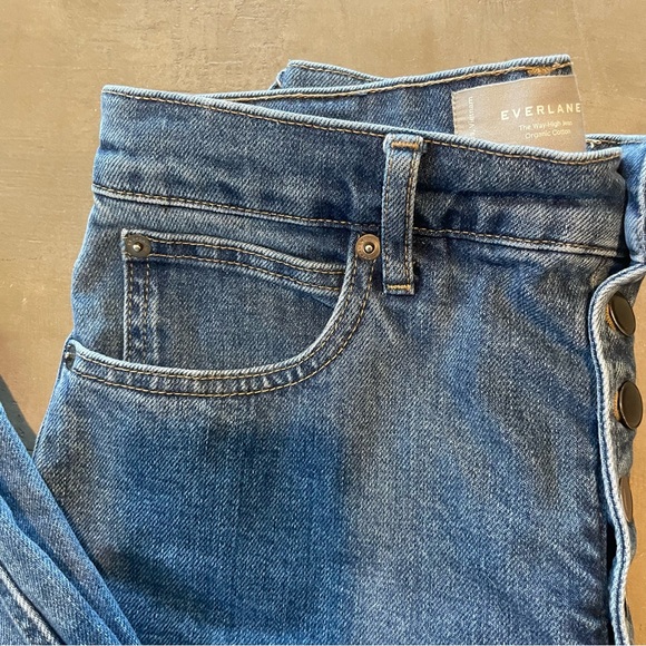 Everlane Way High Button Fly Jean in California Blue - Picture 10 of 13